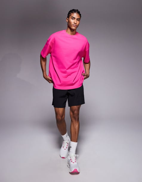 4505 Icon heavyweight cotton oversized T-shirt with quick dry finish in bright pink - view 1