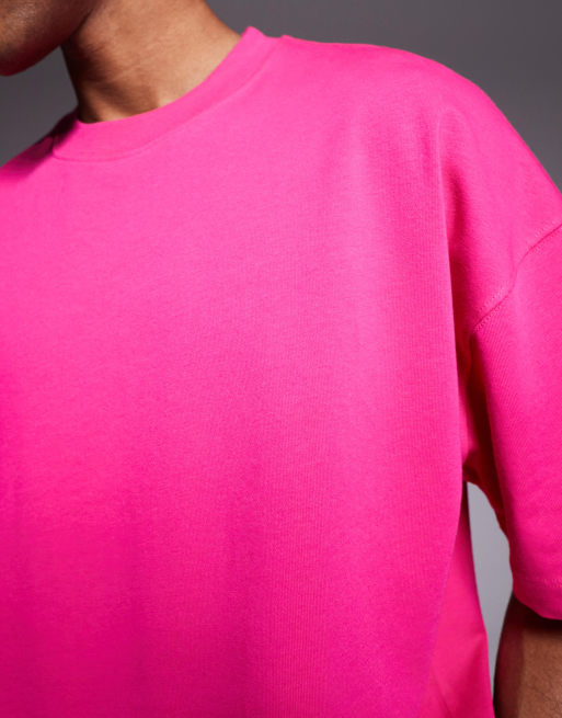 4505 Icon heavyweight cotton oversized T-shirt with quick dry finish in bright pink