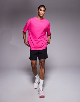 asos 4505 Icon heavyweight cotton oversized t-shirt with quick dry finish in bright prink