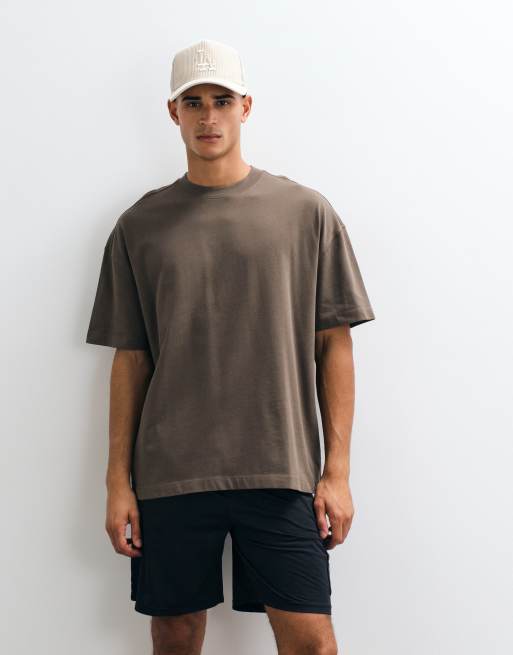 4505 Icon heavyweight cotton oversized t-shirt with quick dry finish in caper, 2 of 5