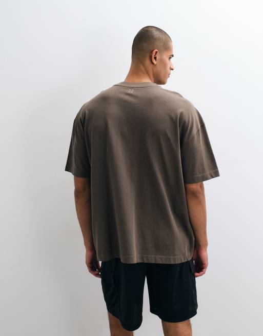 4505 Icon heavyweight cotton oversized t-shirt with quick dry finish in caper, 4 of 5