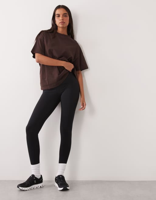 4505 Icon heavyweight cotton oversized t-shirt with quick dry finish in chocolate, 2 of 4