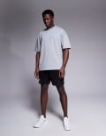 [ASOS] 4505 Icon heavyweight cotton oversized t-shirt with quick dry finish in grey marl M Grey Marl