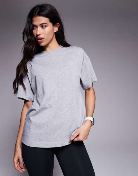 4505 Icon heavyweight cotton oversized t-shirt with quick dry finish in grey marl - view 1