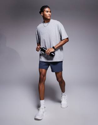 4505 Icon Heavyweight Cotton Oversized T-shirt With Quick Dry Finish In Gray