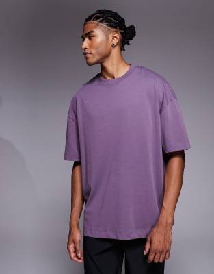 4505 Icon Heavyweight Cotton Oversized T-shirt With Quick Dry Finish In Purple