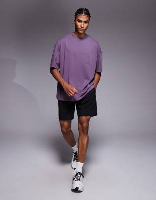 4505 Icon Heavyweight Cotton Oversized T-shirt With Quick Dry Finish In Purple