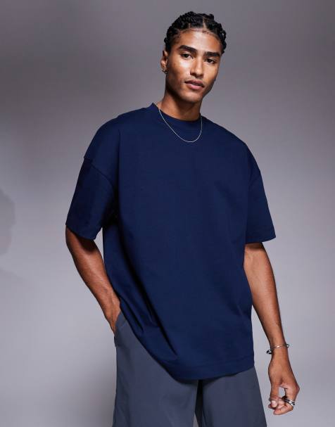4505 Icon heavyweight cotton oversized t-shirt with quick dry finish in midnight navy - view 1