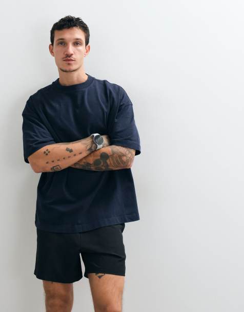 4505 Icon heavyweight cotton oversized t-shirt with quick dry finish in navy - view 1