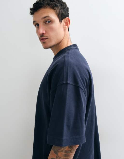 4505 Icon heavyweight cotton oversized t-shirt with quick dry finish in navy, 4 of 5
