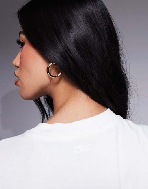 4505 Icon heavyweight cotton oversized t-shirt with quick dry finish in off white, 2 of 4