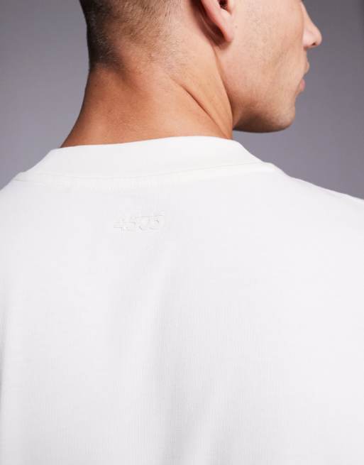 4505 Icon heavyweight cotton oversized t-shirt with quick dry finish in off white, 3 of 5