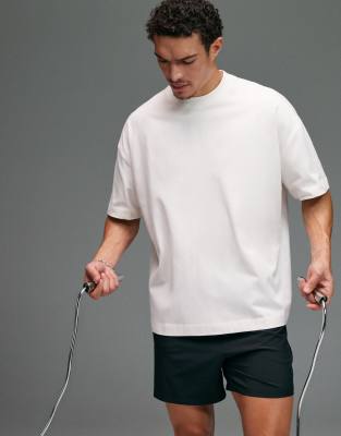 4505 Icon Heavyweight Cotton Oversized T-shirt With Quick Dry Finish In White