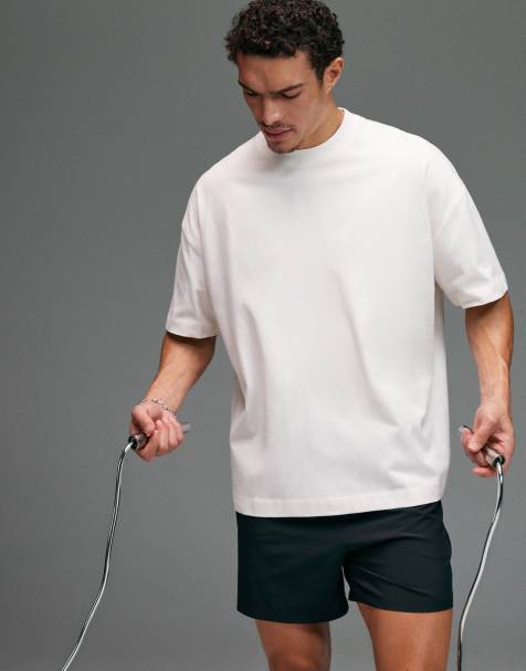 4505 Icon heavyweight cotton oversized t-shirt with quick dry finish in off white