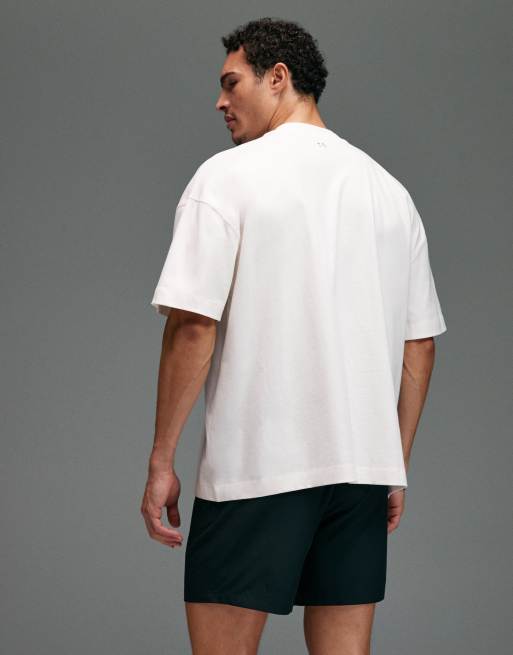4505 Icon heavyweight cotton oversized t-shirt with quick dry finish in off white, 5 of 5