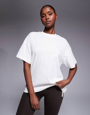 4505 Icon Heavyweight Cotton Oversized T-shirt With Quick Dry Finish In White