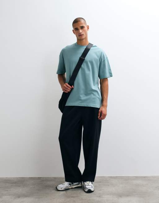 4505 Icon heavyweight cotton oversized t-shirt with quick dry finish in oil blue, 2 of 5