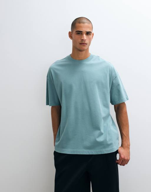 4505 Icon heavyweight cotton oversized t-shirt with quick dry finish in oil blue, 5 of 5
