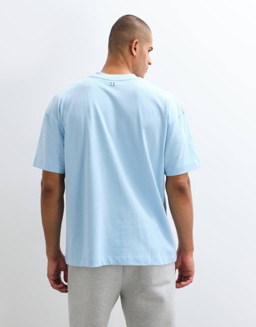4505 Icon heavyweight cotton oversized t-shirt with quick dry finish in pale blue, 5 of 5