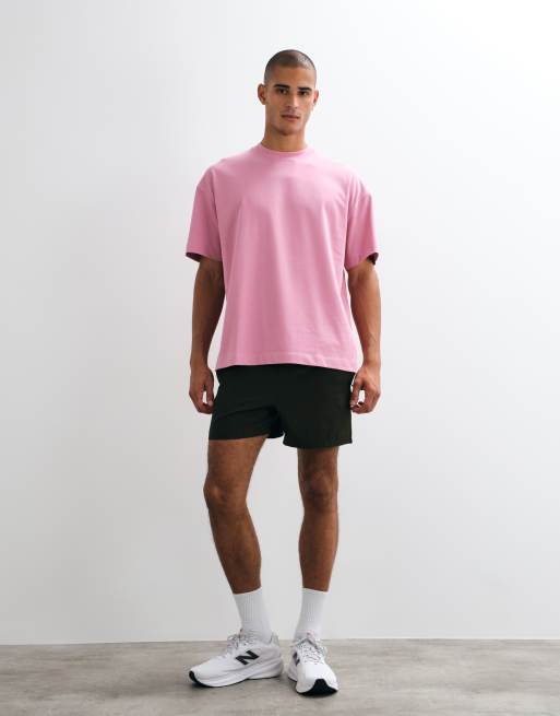 4505 Icon heavyweight cotton oversized t-shirt with quick dry finish in pink wash, 2 of 5