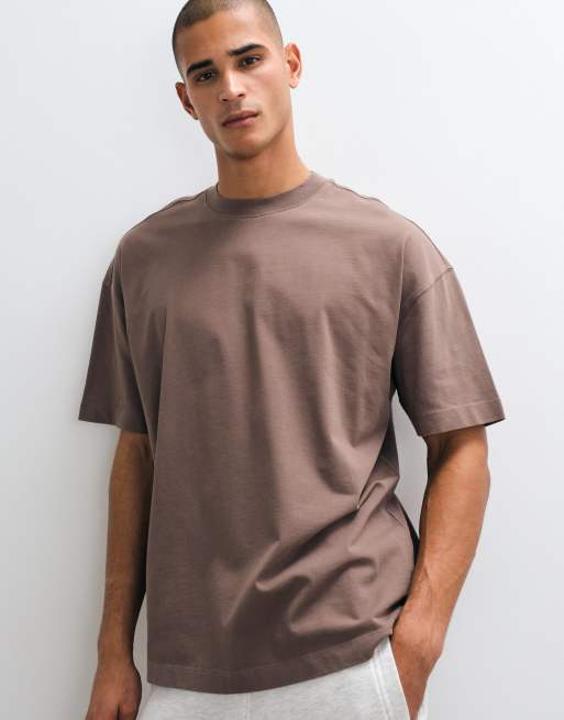 4505 Icon heavyweight cotton oversized t-shirt with quick dry finish in taupe brown, 2 of 5