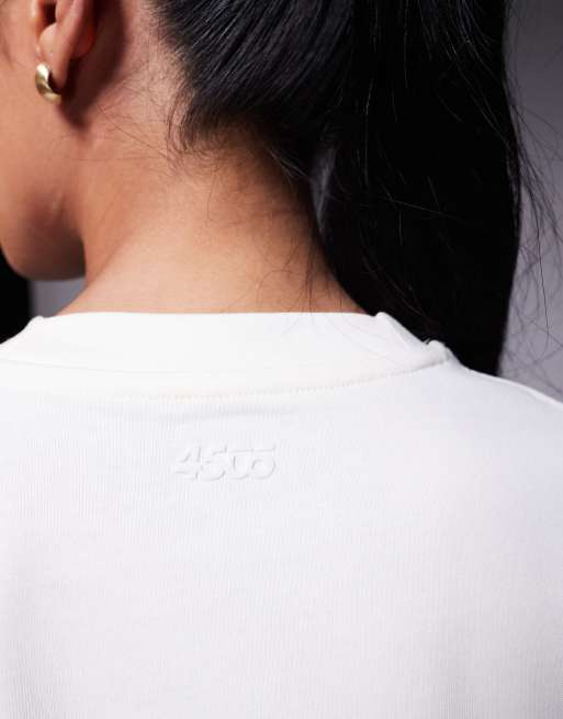 4505 Icon heavyweight cotton oversized T-shirt with quick dry finish in vintage white
