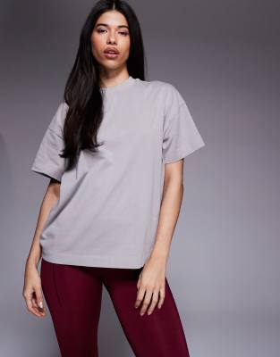 4505 Icon Heavyweight Cotton Oversized T-shirt With Quick Dry Finish In Gray