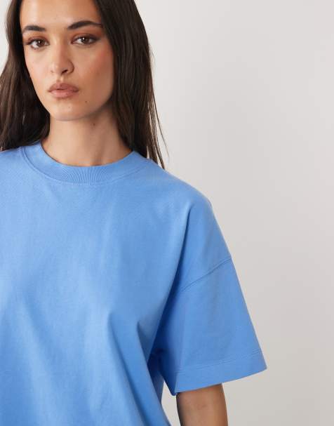 4505 Icon heavyweight cotton oversized t-shirt with quick dry finish in washed azure blue - view 1