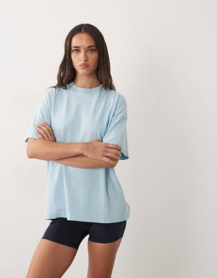 4505 Icon Heavyweight Cotton Oversized T-shirt With Quick Dry Finish In Blue