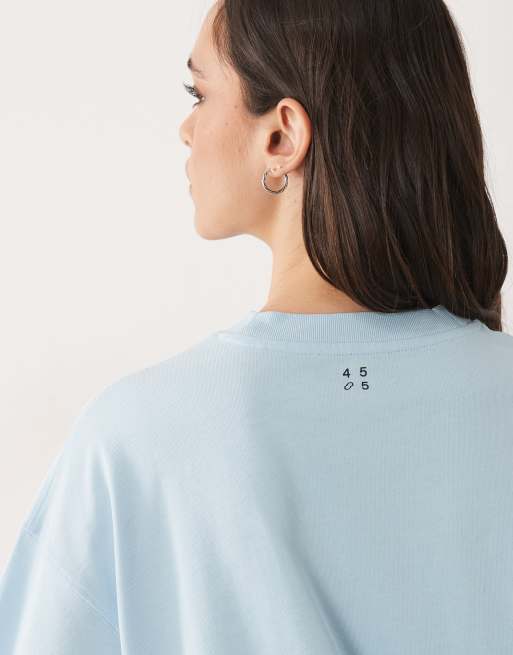 4505 Icon heavyweight cotton oversized t-shirt with quick dry finish in washed baby blue, 2 of 4