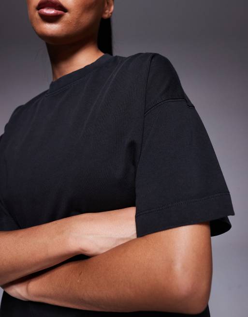 4505 Icon heavyweight cotton oversized t-shirt with quick dry finish in washed black, 4 of 4