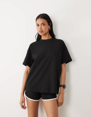 4505 Icon Heavyweight Cotton Oversized T-shirt With Quick Dry Finish In Black