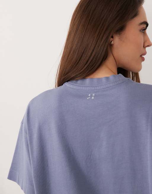 4505 Icon heavyweight cotton oversized t-shirt with quick-dry finish in washed blue, 2 of 4