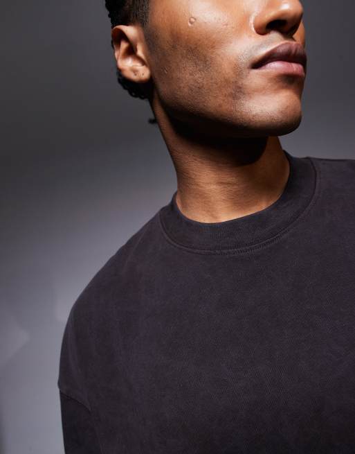 4505 Icon boxy heavyweight cotton t-shirt with quick dry finish in washed brown 
