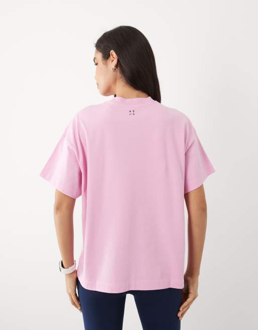 4505 Icon heavyweight cotton oversized t-shirt with quick dry finish in washed bubblegum, 4 of 4