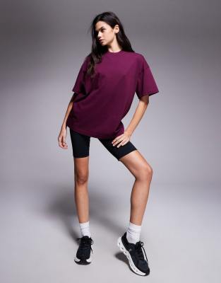4505 Icon Heavyweight Cotton Oversized T-shirt With Quick Dry Finish In Purple
