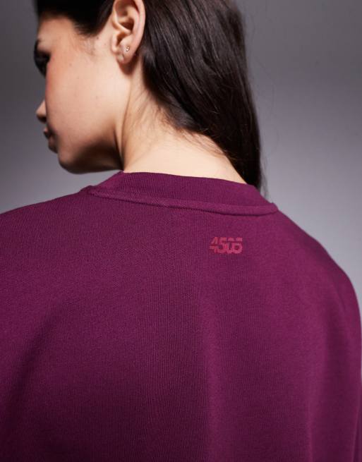 4505 Icon heavyweight cotton oversized t-shirt with quick dry finish in washed burgundy
