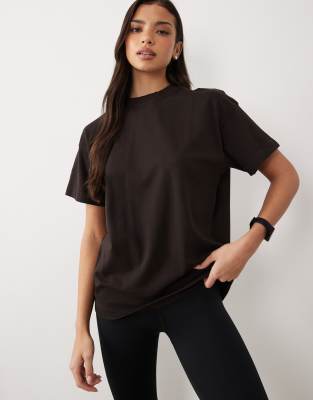 4505 Icon Heavyweight Cotton Oversized T-shirt With Quick Dry Finish In Brown