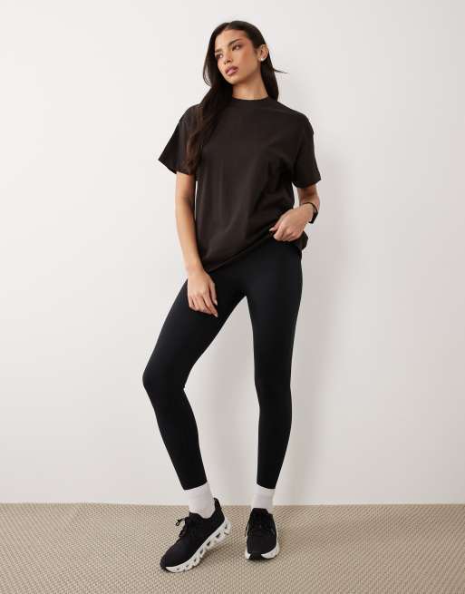 4505 Icon heavyweight cotton oversized t-shirt with quick dry finish in washed chocolate, 2 of 4