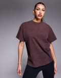 [ASOS] 4505 Icon heavyweight cotton oversized t-shirt with quick dry finish in washed cocoa-Brown 4 Washed Cocoa
