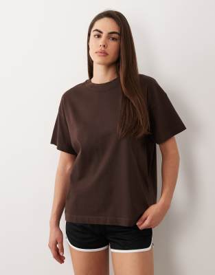4505 Icon Heavyweight Cotton Oversized T-shirt With Quick Dry Finish In Brown