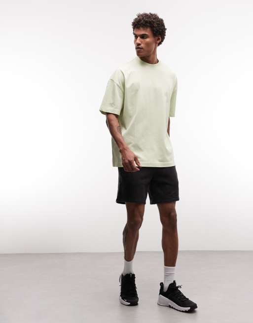 4505 Icon heavyweight cotton oversized t-shirt with quick dry finish in washed pistachio, 4 of 5