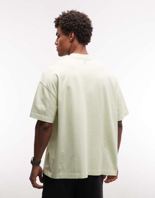 4505 Icon heavyweight cotton oversized t-shirt with quick dry finish in washed pistachio, 5 of 5