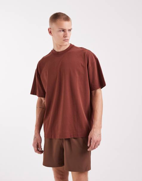 4505 Icon heavyweight cotton oversized t-shirt with quick dry finish in washed rust - view 1