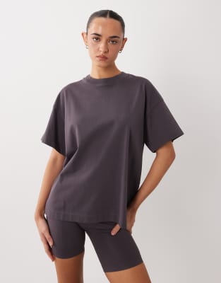 4505 Icon Heavyweight Cotton Oversized T-shirt With Quick Dry Finish In Gray