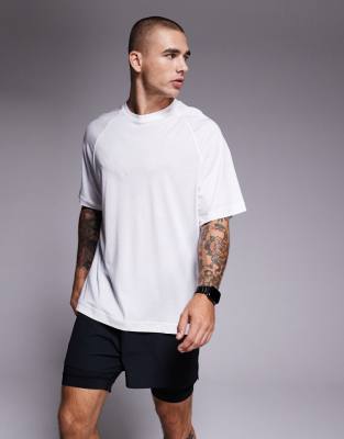 4505 Icon Heavyweight Cotton Oversized T-shirt With Quick Dry Finish In White