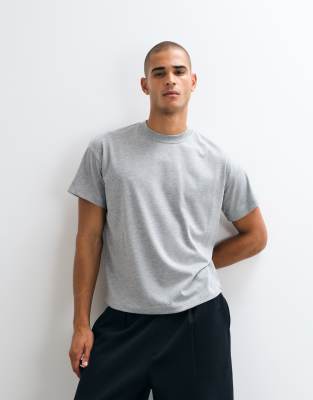 4505 Icon Heavyweight Cotton Shrunken Boxy Fit T-shirt With Quick Dry Finish In Gray