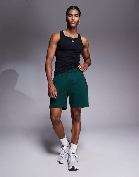 4505 Icon heavyweight cotton sweat shorts with quick dry finish in pine green - view 1