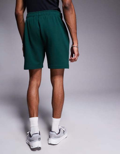 4505 Icon heavyweight cotton sweat shorts with quick dry finish in pine green, 4 of 5