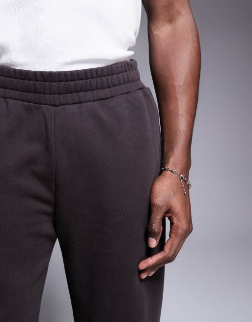 4505 Icon heavyweight cotton wide leg joggers with quick dry finish in washed brown, 5 of 5